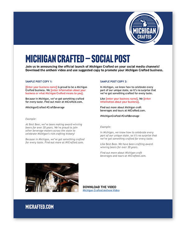 Michigan Crafted social posts