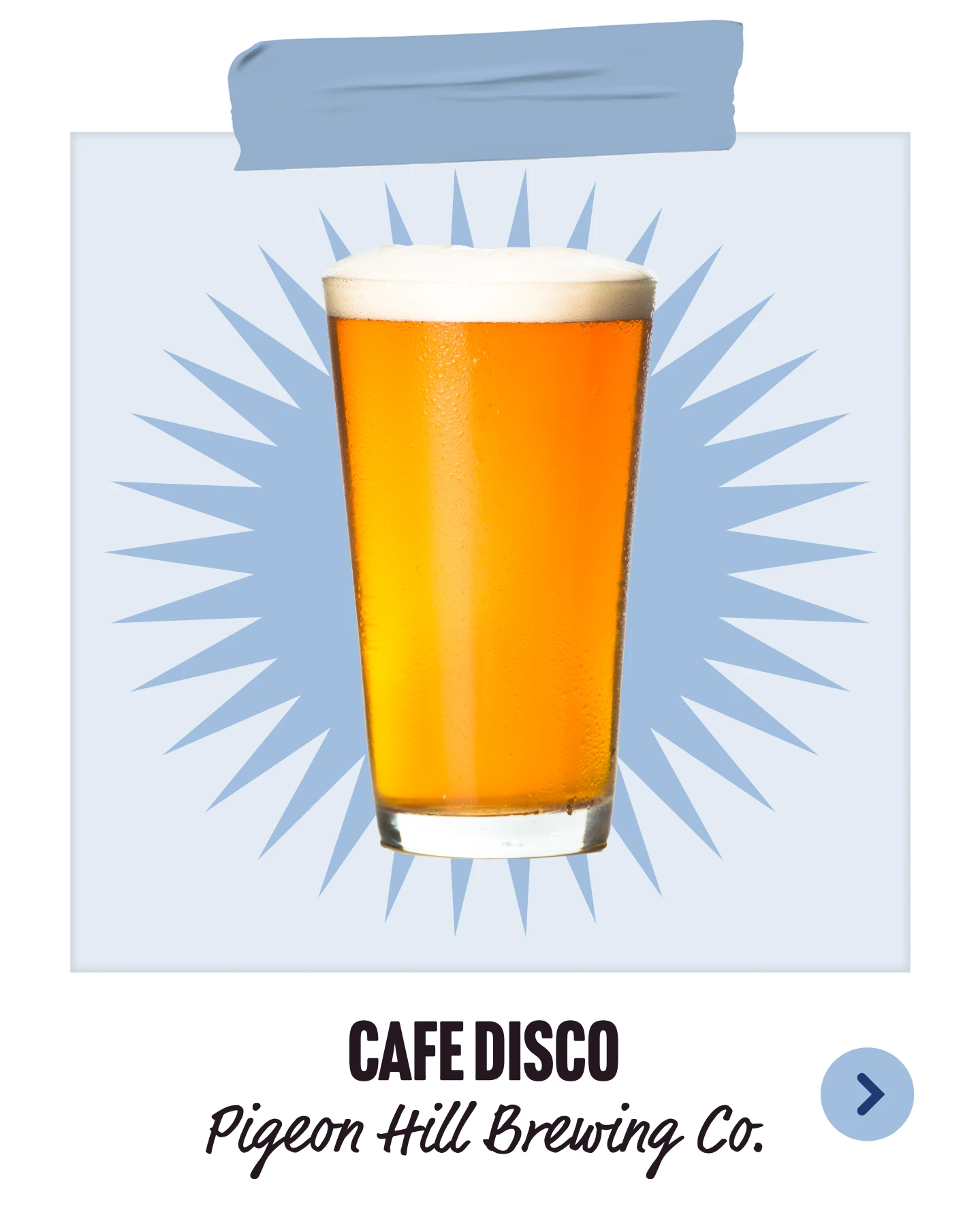 A pint of beer. Café Disco. Pigeon Hill Brewing Co.