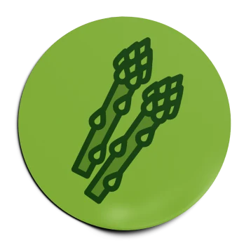 Fun fact — an asparagus icon.