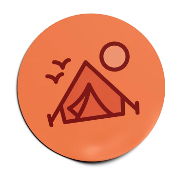 Fun fact — a camping tent icon.