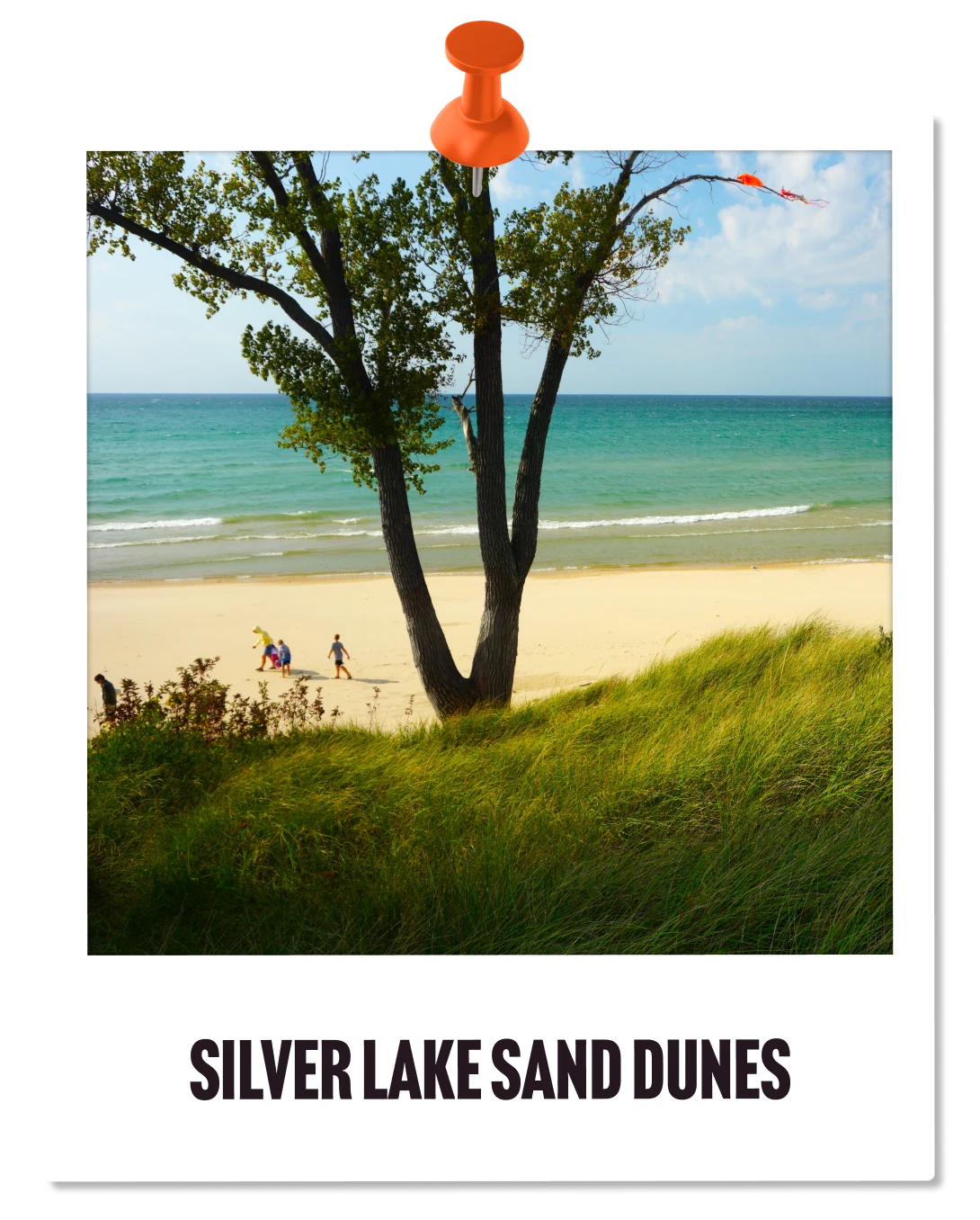 A photo of the Silver Lake Sand Dunes.