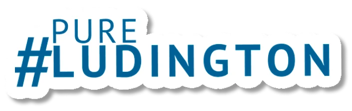 Pure Ludington sticker — visit the Ludington tourism site.