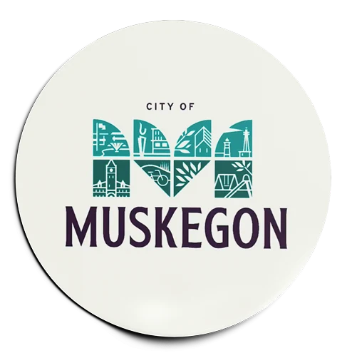 City of Muskegon sticker — visit the Muskegon tourism site.