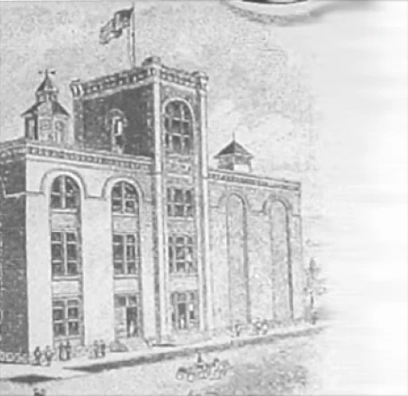 A black-and-white photo of the original Petoskey Brewing Company.